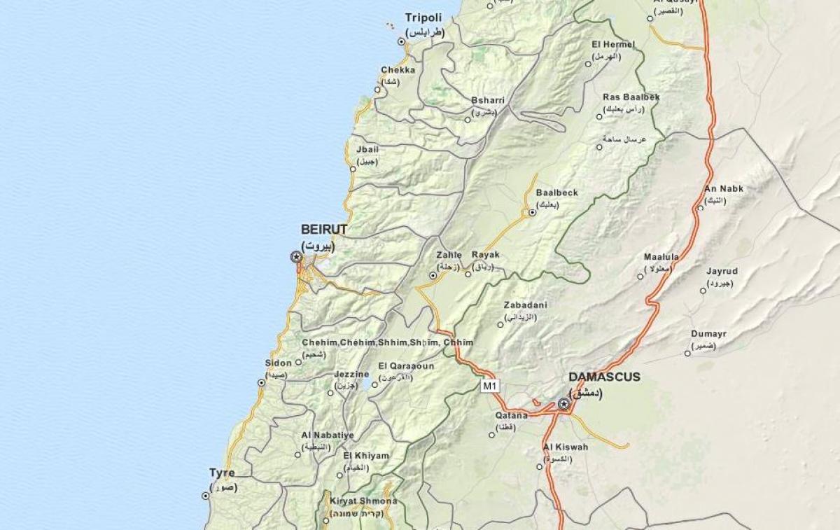 газрын зураг нь gps-ийн газрын зураг Ливан